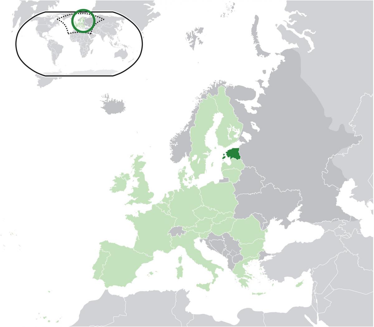 एस्टोनिया पर यूरोप के नक्शे