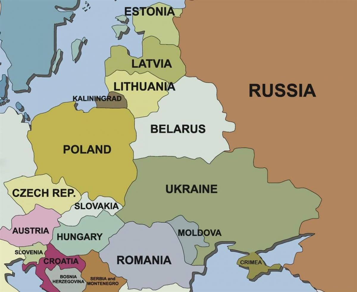 नक्शे के मानचित्र एस्टोनिया आसपास के देशों