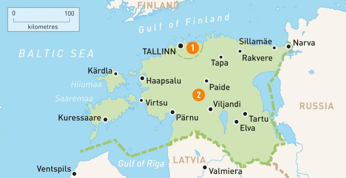 एक नक्शा एस्टोनिया के