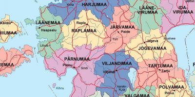 नक्शा एस्टोनिया के राजनीतिक