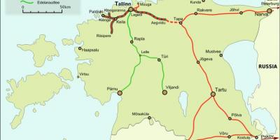 नक्शे के एस्टोनियाई रेलवे